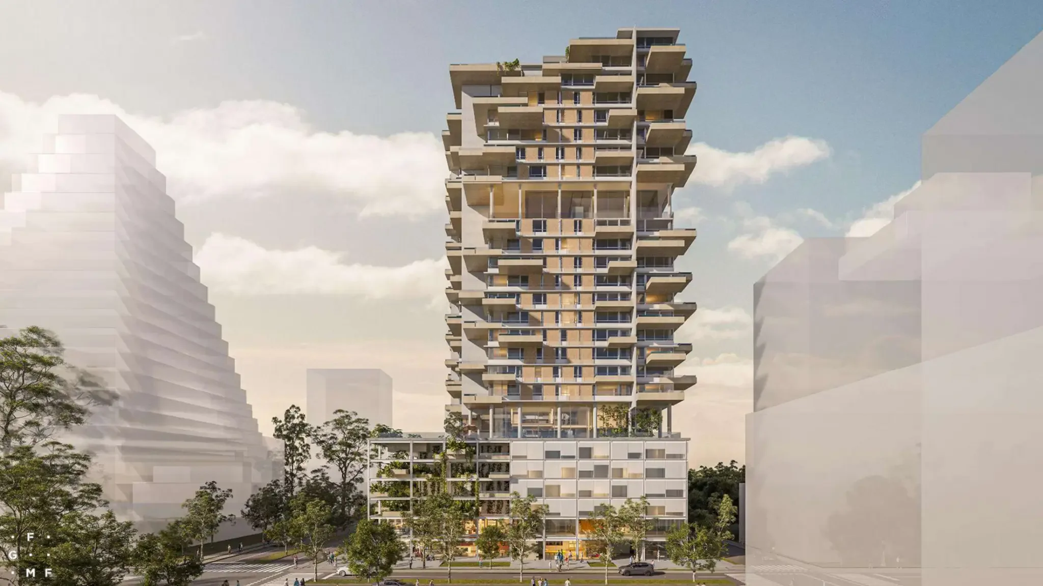 Vista aérea da torre